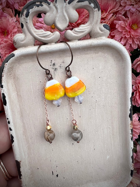 Candy Corn W/ Petoskey Earrings
