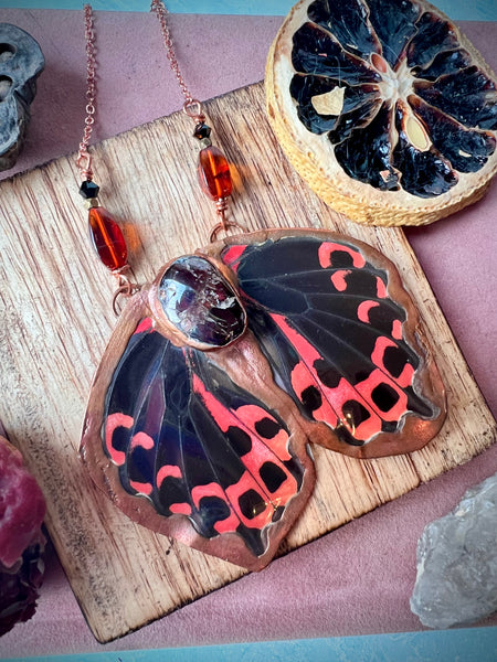 Electroformed Garnet Crimson Patch Butterfly
