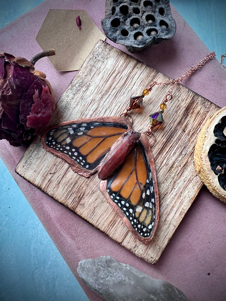 Electroformed Carnelian Monarch Butterfly