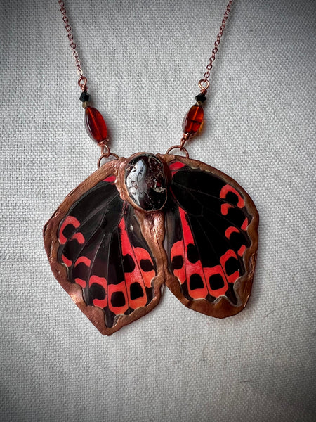 Electroformed Garnet Crimson Patch Butterfly