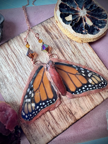 Electroformed Carnelian Monarch Butterfly