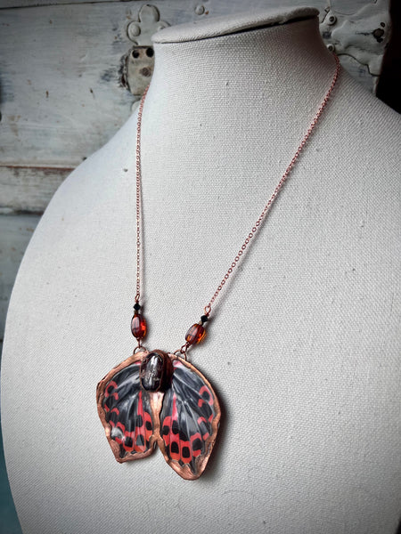 Electroformed Garnet Crimson Patch Butterfly
