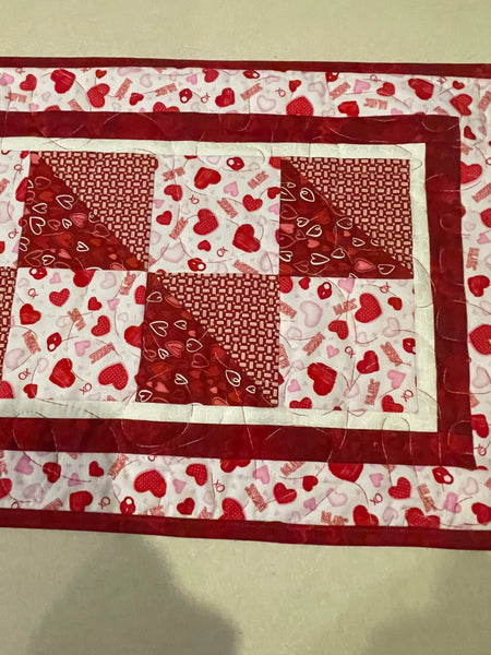 Valentines Hearts Table Runner