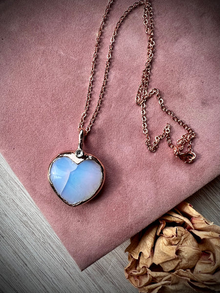Rose Gold Opalite Heart (Cracked)