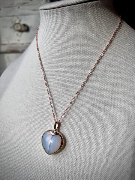 Rose Gold Opalite Heart (Cracked)