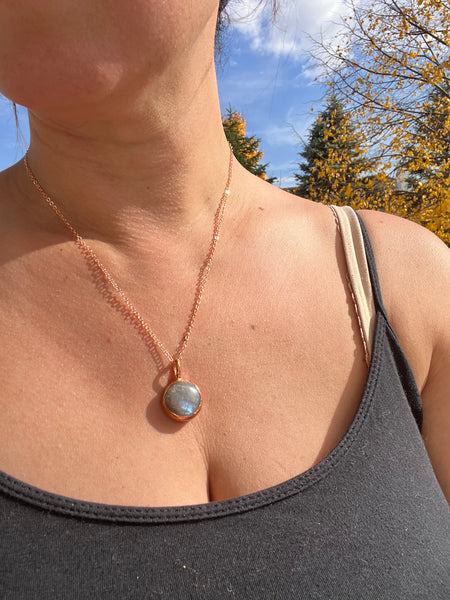 Sunstone In Moonstone Necklace