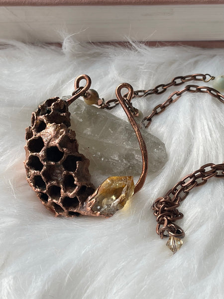 Hornets Nest Citrine Statement Necklace