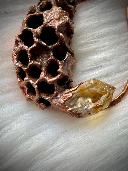 Hornets Nest Citrine Statement Necklace