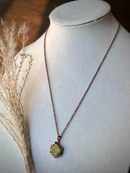 Labradorite Hexagon Pendant Necklace
