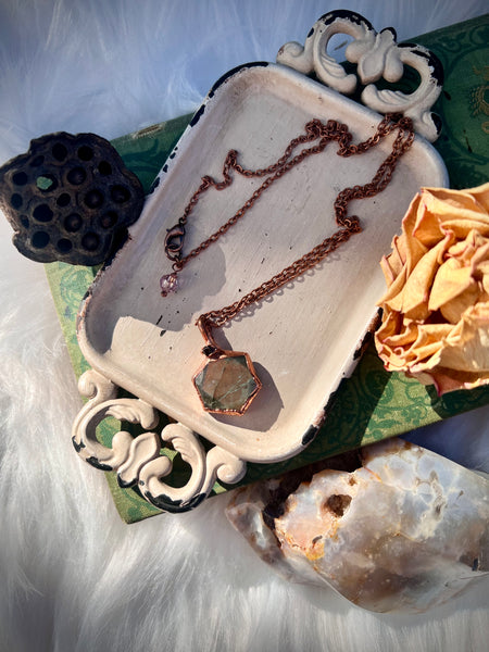 Labradorite Hexagon Pendant Necklace