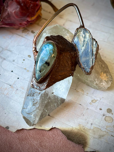 Crystal Quartz, Kyanite & Labradorite Necklace