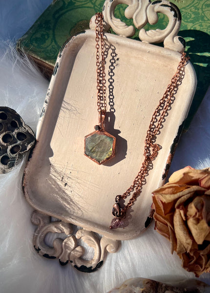 Labradorite Hexagon Pendant Necklace