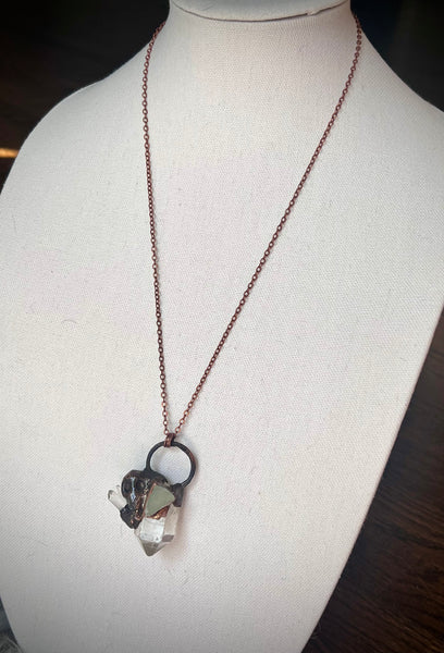 Pirates Skull Crystal Quartz Necklace