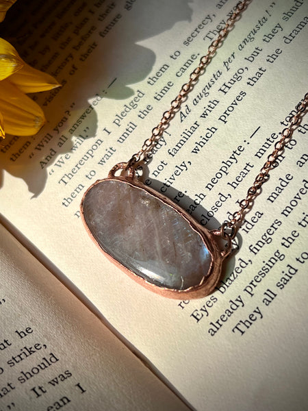 Sunstone In Moonstone Necklace