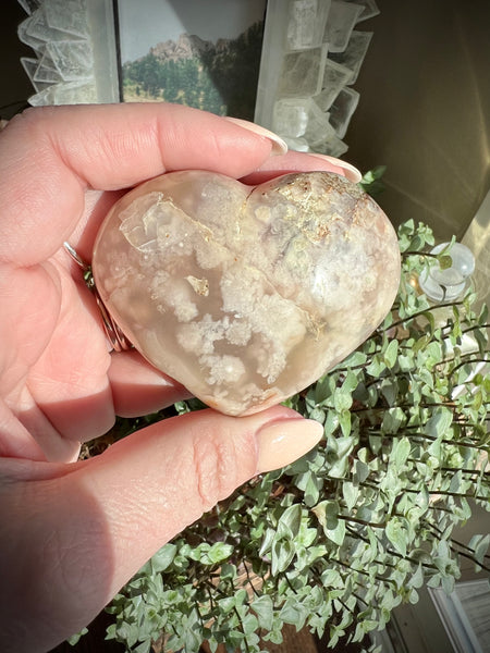 Cherry Blossom Agate Heart