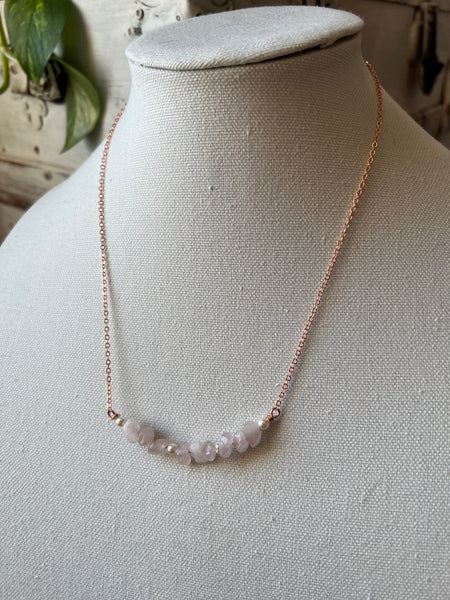 Dainty Rose Quartz Love Necklace
