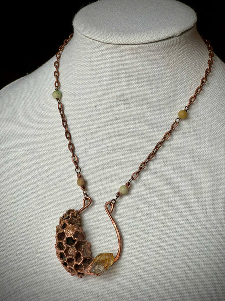 Hornets Nest Citrine Statement Necklace