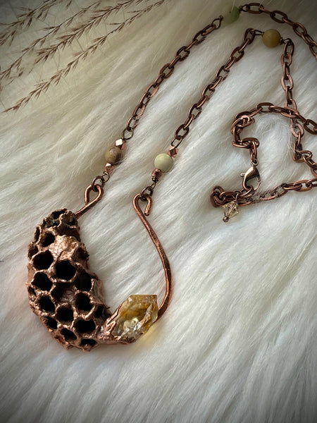 Hornets Nest Citrine Statement Necklace