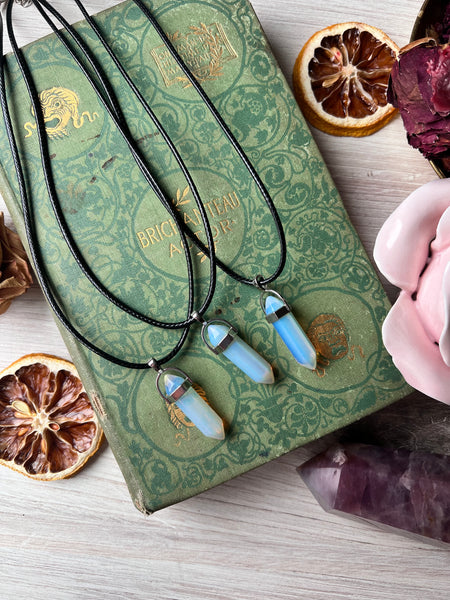 Opalite Crystal Point Necklace