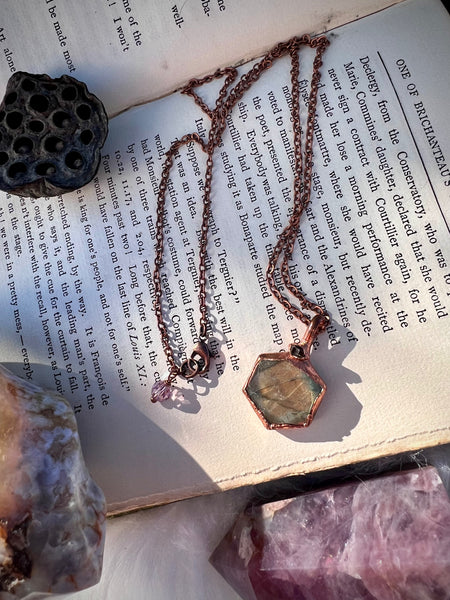 Labradorite Hexagon Pendant Necklace